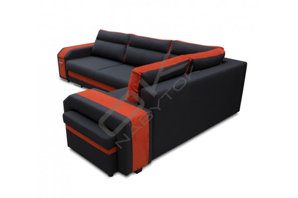 Rohová sedačka ASPERATA - čierna/orange