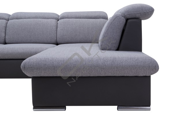 Moderná luxusná sedacia súprava ALDO - svetlosivá/čierna