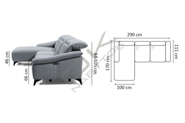 Rohová sedačka GAPPA s funkciou RELAX - široký výber farieb 