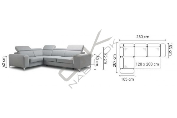 Rohová sedacia súprava GENOVA XL - široký výber farieb 