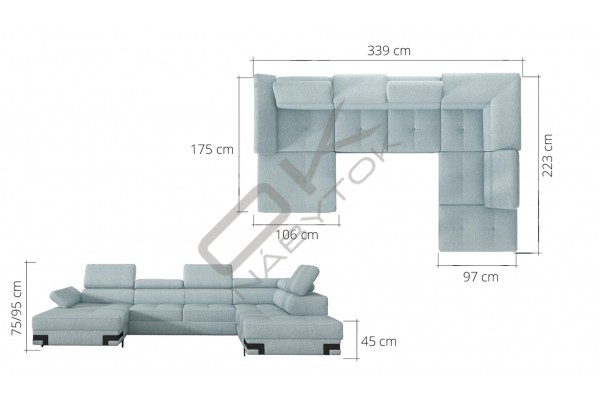 WERSAL Rozkladacia sedacia súprava EMPORIO XL - široký výber farieb 